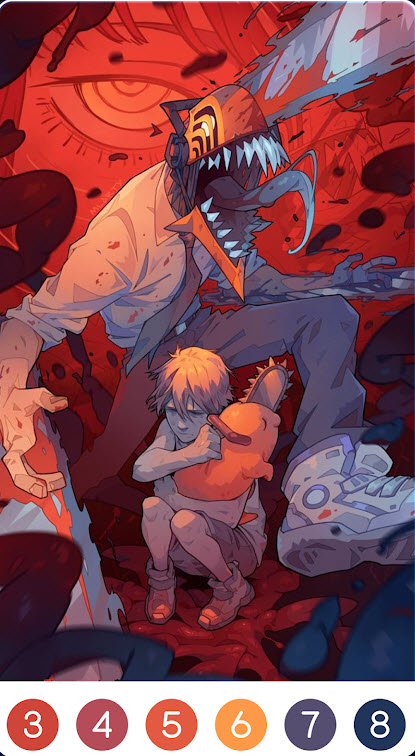 電鋸人著色手游下載高清大圖